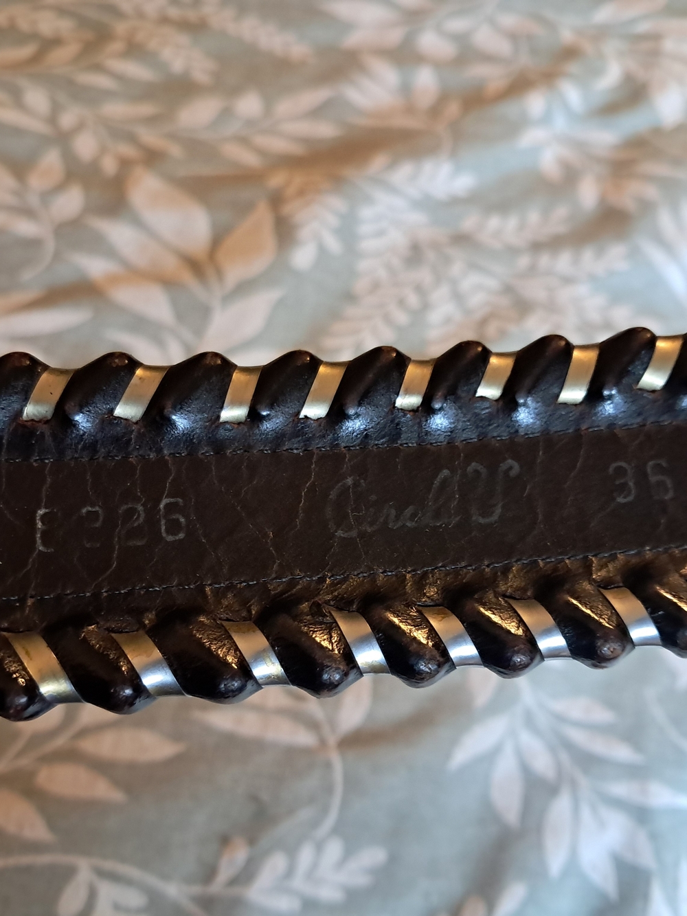 Unisex Leather Belt in Dark Brown with Silver Accent - Picture 3 of 7